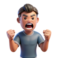 pristine nostalgic retro Angry man, clenched fists, furious expression, NO BACKGROUND with Transparent Background. crisp png