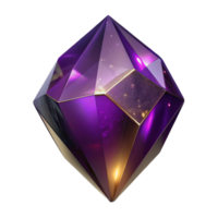 wonderful classic Deep Purple Gemstone Cutout with Reflective Surface detailed png