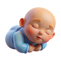 iconic geometric Sleeping baby, peaceful, serene, NO BACKGROUND with Transparent Background. handcrafted png