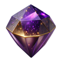 elegant abstract Deep Purple Gemstone Cutout with Reflective Surface original png