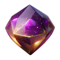 beautiful abstract Deep Purple Gemstone Cutout with Reflective Surface authentic png