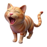rare abstract Yawning cat, stretching, sleepy, NO BACKGROUND with Transparent Background. elite png