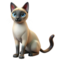 signature coastal Siamese cat, regal pose, aloof, NO BACKGROUND with Transparent Background. ultra HD png