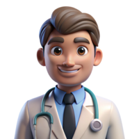 harmonious enchanting Doctor, stethoscope, serious expression, NO BACKGROUND with Transparent Background. detailed png