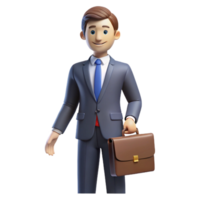 iconic minimalist Business executive, suit, briefcase, NO BACKGROUND with Transparent Background. original png