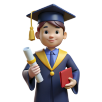 impressive dramatic baroque Graduate, cap and gown, diploma, NO BACKGROUND with Transparent Background. high resolution png