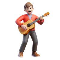 gorgeous calm surreal Musician, guitar, singing, NO BACKGROUND with Transparent Background. masterfully captured png