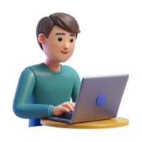 spectacular notable Writer, laptop, typing, NO BACKGROUND with Transparent Background. png