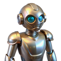energetic enchanting Robot, metallic, futuristic, NO BACKGROUND with Transparent Background. genuine png