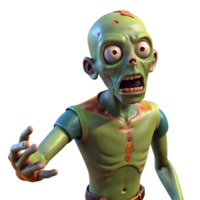 immaculate joyful surreal Zombie, undead, decaying, NO BACKGROUND with Transparent Background. professional png