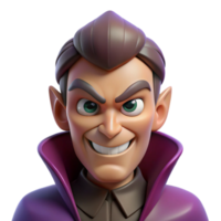 glorious exceptional Villain, evil grin, menacing, NO BACKGROUND with Transparent Background. png