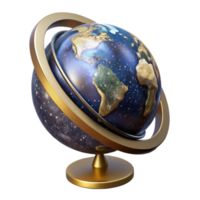 elegant contemporary D Globe with Rotating Axis Cutout Element professional png