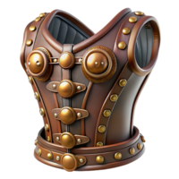 splendid coveted Steampunk corset with leather buckles and metallic rivets. NO BACKGROUND with Transparent Background. png