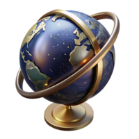 dramatic classic D Globe with Rotating Axis Cutout Element genuine png
