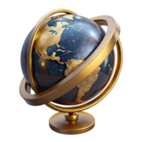 stunning minimalist D Globe with Rotating Axis Cutout Element premium png