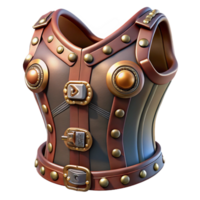 stunning melancholic bohemian Steampunk corset with leather buckles and metallic rivets. NO BACKGROUND with Transparent Background. ultra HD png