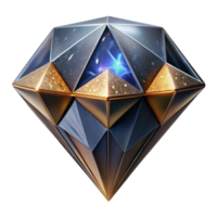 serene abstract Diamond Geometric Pattern Cutout Sparkling Crystal Effect Transparent Background detailed png