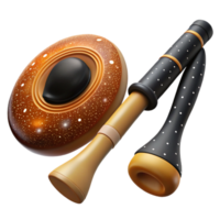 elegant minimalist Didgeridoo and Aboriginal Art Cutout with Authentic Design Isolated high resolution png