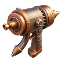 quintessential tropical Steampunk drill with a copper bit and a clockwork mechanism. NO BACKGROUND with Transparent Background. professional png