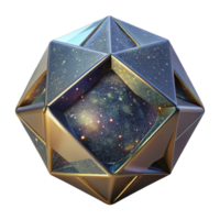 impressive traditional Dodecahedron 3d Model Cutout Rotating View Transparent Background authentic png
