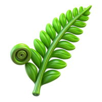 mysterious picturesque Green fern leaf, unfurling. NO BACKGROUND with Transparent Background. gallery standard png