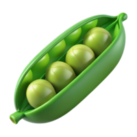 extraordinary creative Fresh green peas in a pod, open. NO BACKGROUND with Transparent Background. artisan png