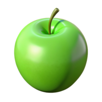 serene elegant Green Granny Smith apple, single. NO BACKGROUND with Transparent Background. sharp png