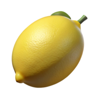 quintessential modern Lemon, whole, single. NO BACKGROUND with Transparent Background. authentic png
