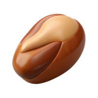 exceptional coastal Brazil nut, single, shelled. NO BACKGROUND with Transparent Background. original png