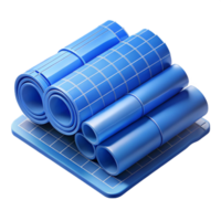 hypnotic whimsical nordic Bundle of architectural blueprints NO BACKGROUND with Transparent Background. artisan png