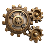 signature modern Steampunk gear set with various sizes and intricate tooth patterns. NO BACKGROUND with Transparent Background. original png
