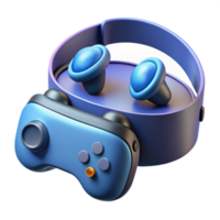 elegant rare Virtual Reality headset with controllers. NO BACKGROUND with Transparent Background. png