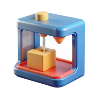 extraordinary coveted 3D printer printing a small object. NO BACKGROUND with Transparent Background. png