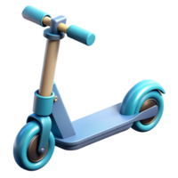 iconic nordic Electric scooter folded for storage. NO BACKGROUND with Transparent Background. museum quality png