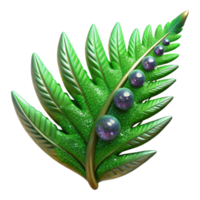 beautiful minimalist Fern Leaf Fractal Green Cutout Isolated high quality png