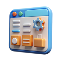 iconic organic Project management software interface. NO BACKGROUND with Transparent Background. fine detail png