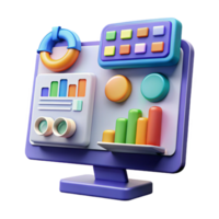 elegant distinctive Digital marketing analytics dashboard. NO BACKGROUND with Transparent Background. png
