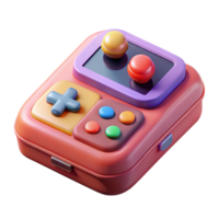 harmonious breathtaking Retro game console with controllers. NO BACKGROUND with Transparent Background. expertly shot png