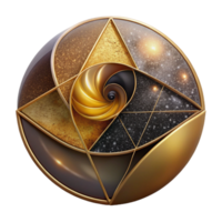 extraordinary modern Fibonacci Sequence Illustration Isolated Golden Ratio Design detailed png