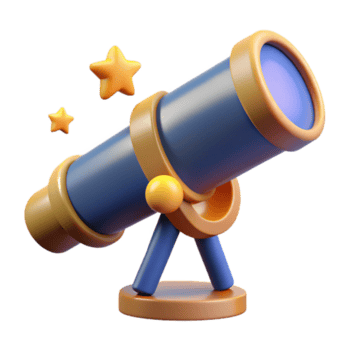 misterioso magnífico telescópio aguçado para a estrelas. não fundo com transparente fundo. habilmente tiro png