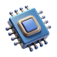 magnificent abstract Microchip with intricate circuitry. NO BACKGROUND with Transparent Background. refined png