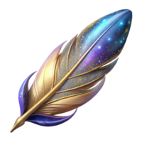 dramatic modern Floating Feather 3d Render Isolated on Transparent Background original png