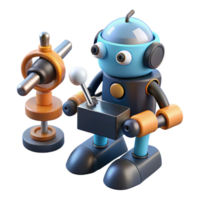 enchanting peaceful coastal Nanorobot with microscopic tools. NO BACKGROUND with Transparent Background. genuine png