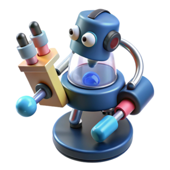 glorioso sonhadores meio século nanorobô com microscópico ferramentas. não fundo com transparente fundo. 8k png