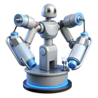 serene passionate gothic Surgical robot with robotic arms. NO BACKGROUND with Transparent Background. precision png