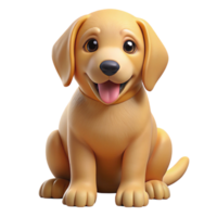iconic modern A playful Golden Retriever puppy, sitting, NO BACKGROUND with Transparent Background. sharp png