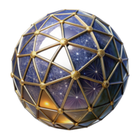 stunning rustic Floating Wireframe Sphere Cutout on Transparent Background png