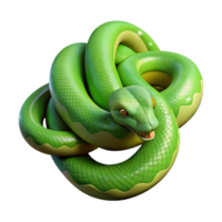 inspired artistic A slithering Green Tree Python, coiled, NO BACKGROUND with Transparent Background. impeccable png