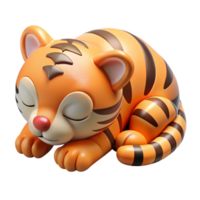 serene peaceful creative A sleeping Bengal tiger cub, curled up, NO BACKGROUND with Transparent Background. high quality png