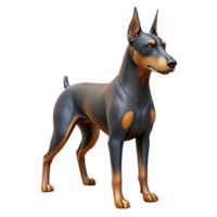 signature vintage An alert Doberman Pinscher, head tilted, NO BACKGROUND with Transparent Background. premium png